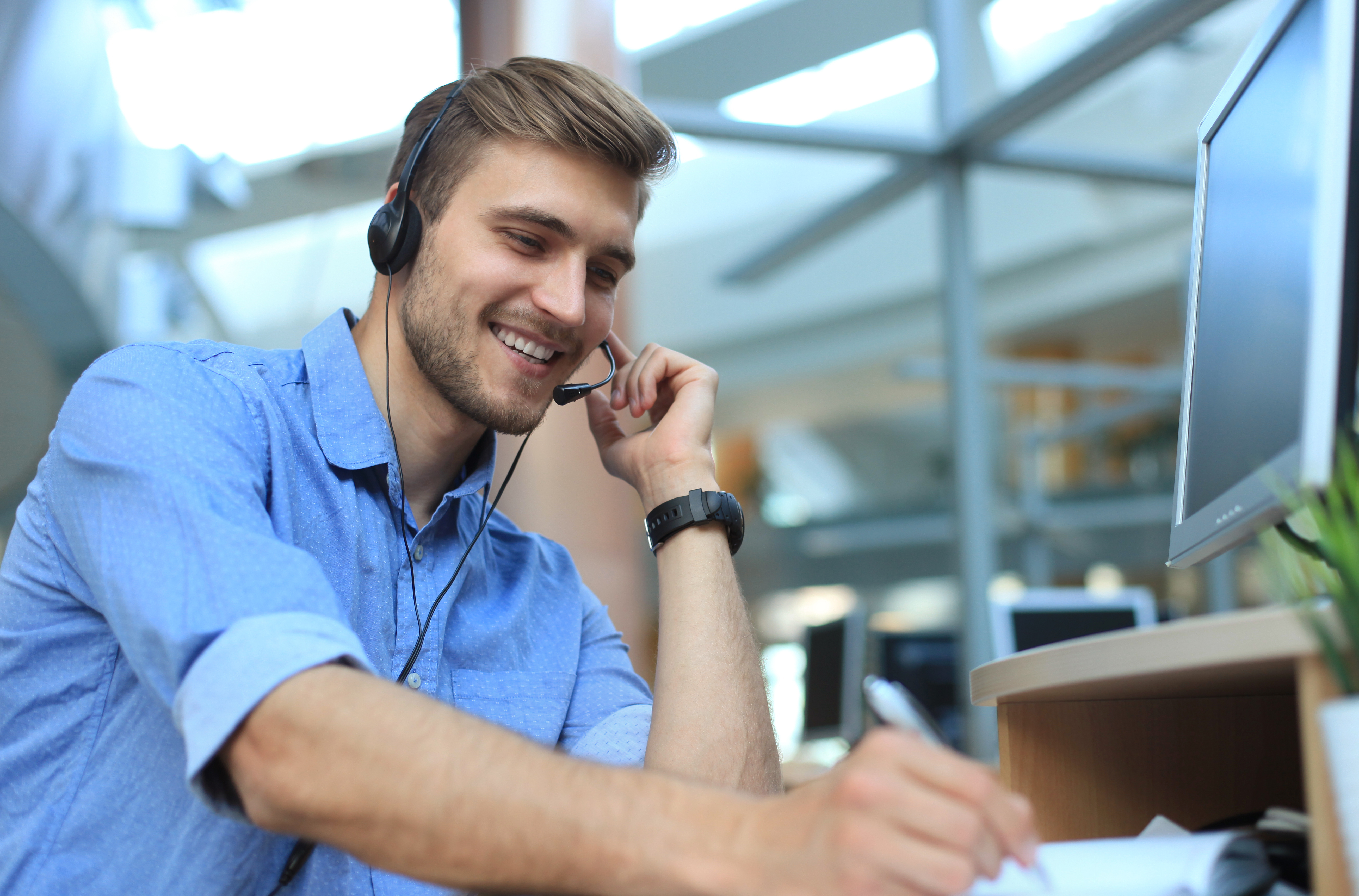 Man Taking Calls